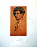 Old Vintage Print Portrait Richard Nicholls Beret Tie By Fg Mories 1946 20th