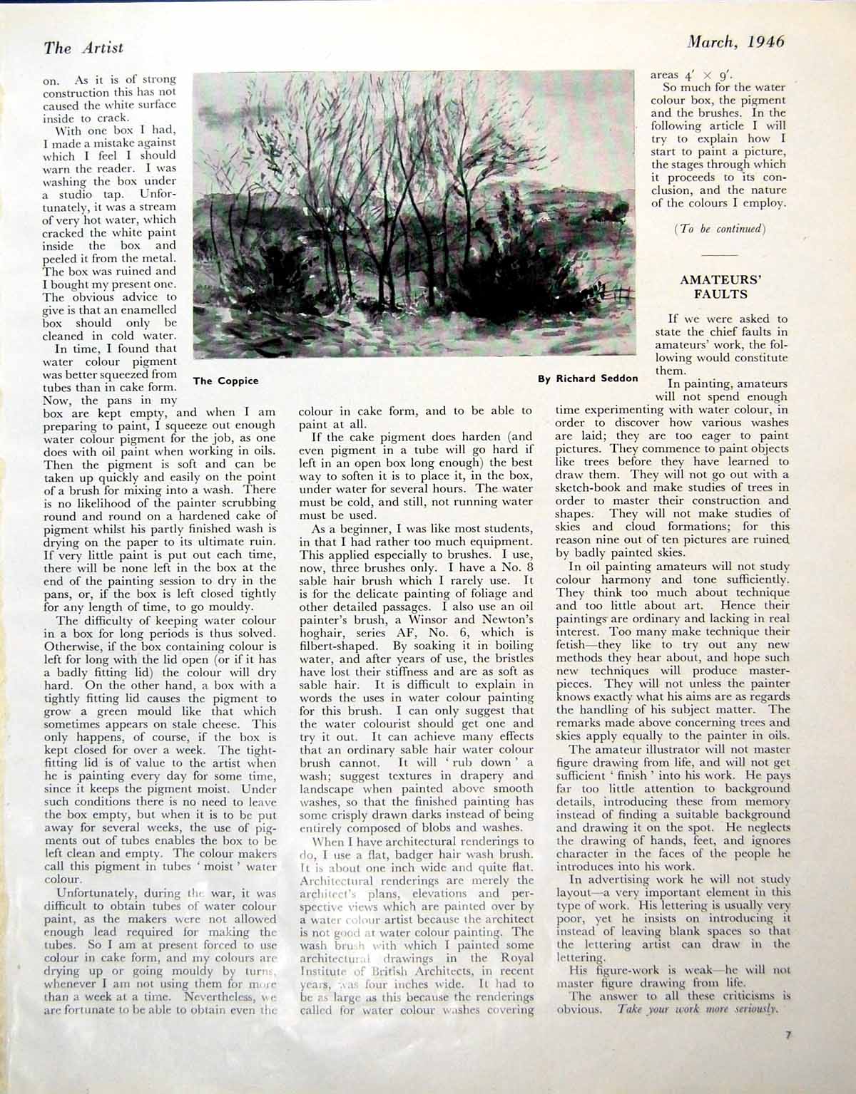 Antique Print Coppice Richard Seddon Trees Book Illustration A Wragg 1946 0 20th