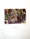 Antique Old Print Road To Toulon I Mcnab Trees Drawing Church R Forman 1946 0