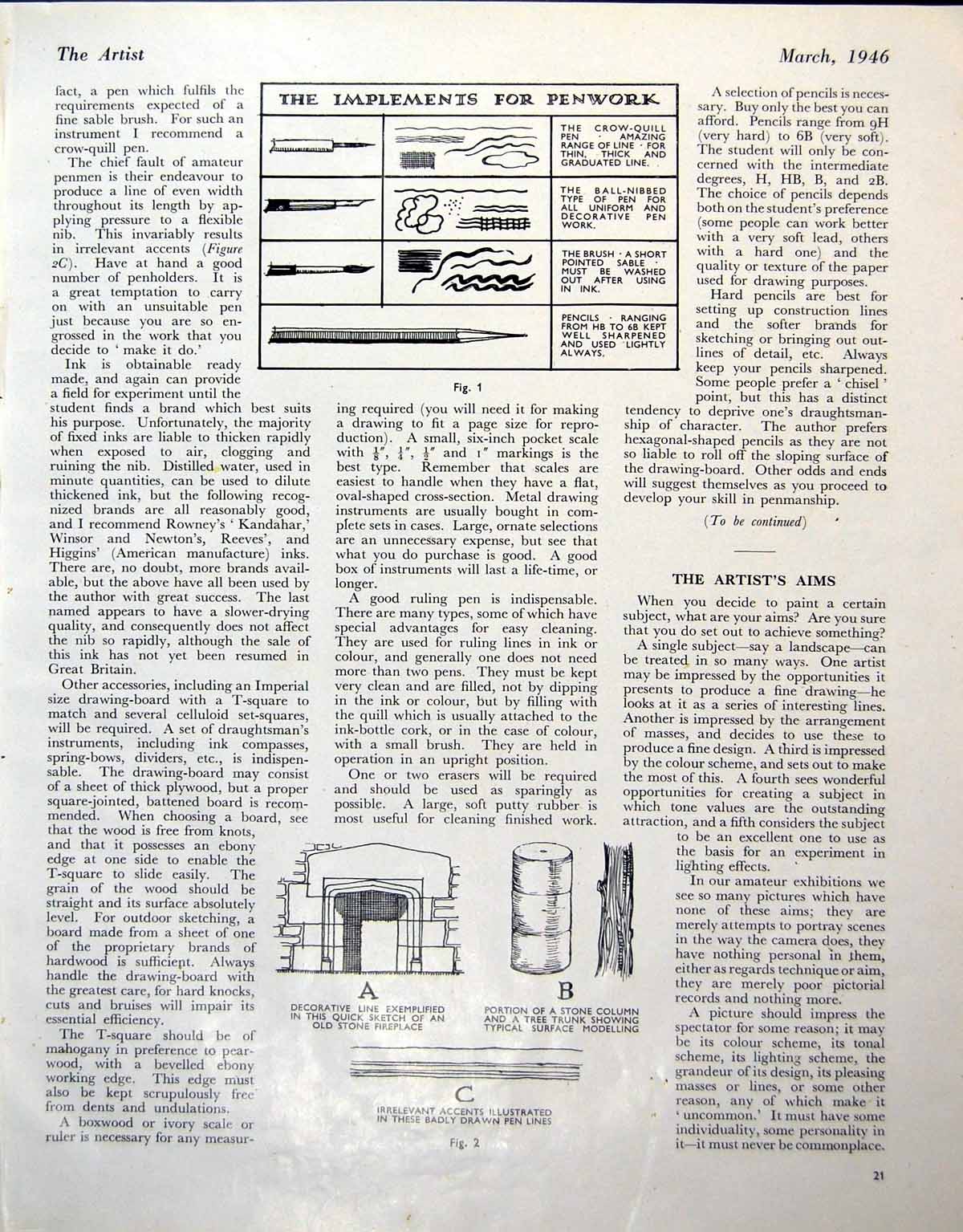 Antique Print Implements Penwork Designs Spring Catalogue Me Buckley 1946 0 20th