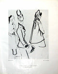 Antique Old Print Fashion Autumn Silhouettes Rr Bouche Studio Drawings 1946 0