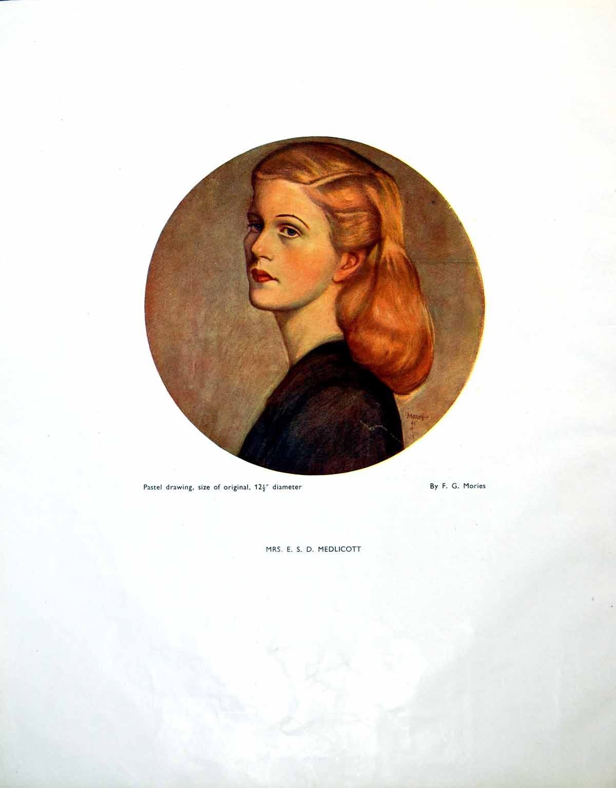 Antique Old Print Mrs Esd Medlicott Fg Mories Still Life Class Cairo 1946 0 20th