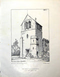 Antique Old Print North Cerney Church Gloucestershire R Forman Sketches 1946 0