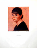 Antique Print Pamela Bianco Portrait Woman Fg Mories Chalk Watercolour 1946