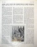 Antique Old Print Squirrel K Hunter Greeting Card Woodcut Design E Gill 1946 0