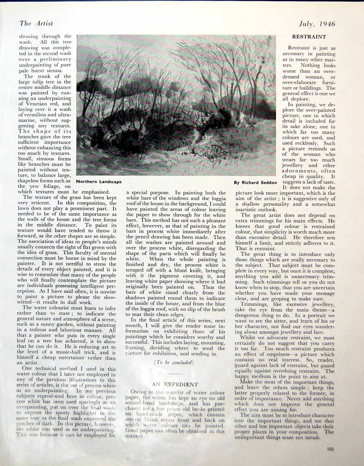 Antique Old Print Northern Landscape R Seddon Wedding Dance Breughel 1946 20th