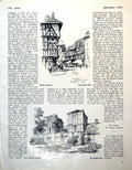 Antique Print Pencil Drawings Buildings J Pike Landscape River Cotman 1946