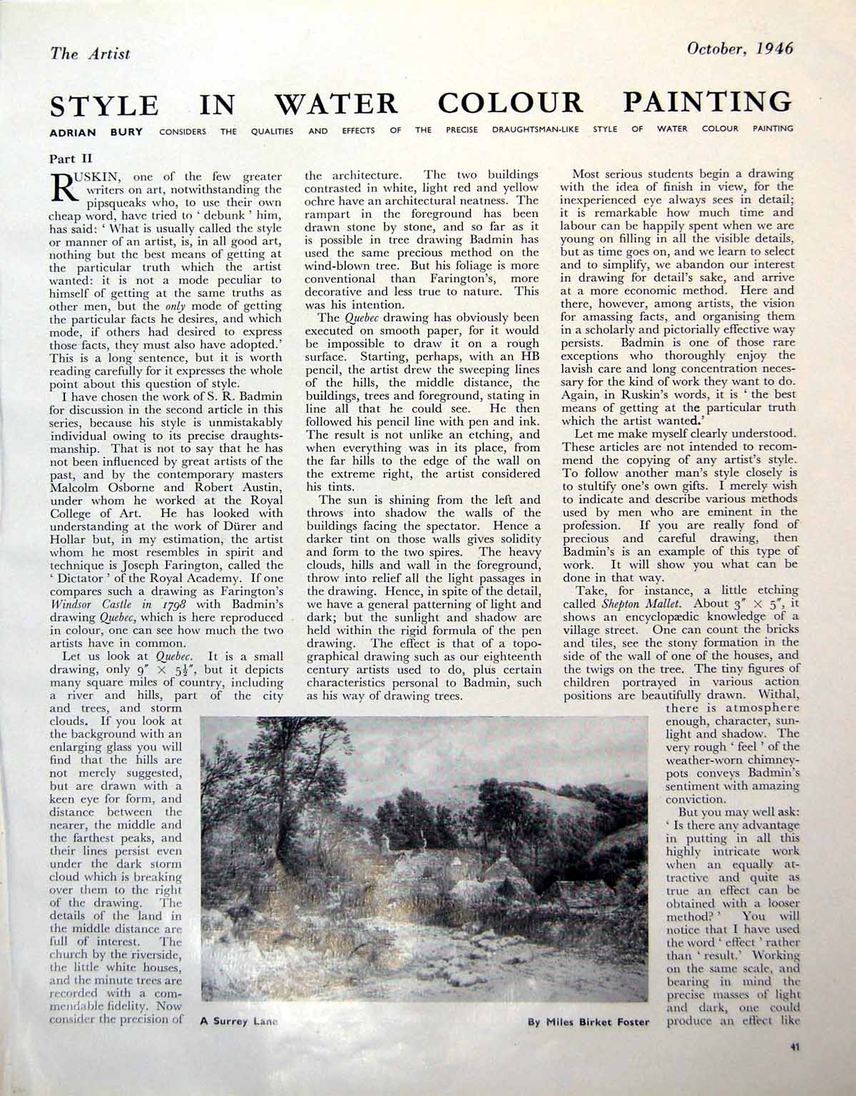 Antique Print Surrey Lane Mb Foster Approach Venice Furina Jmw Turner 1946