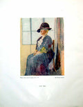 Antique Old Print Aunt Mary Watercolour Stanley Grayson Elderly Lady Hat 1946