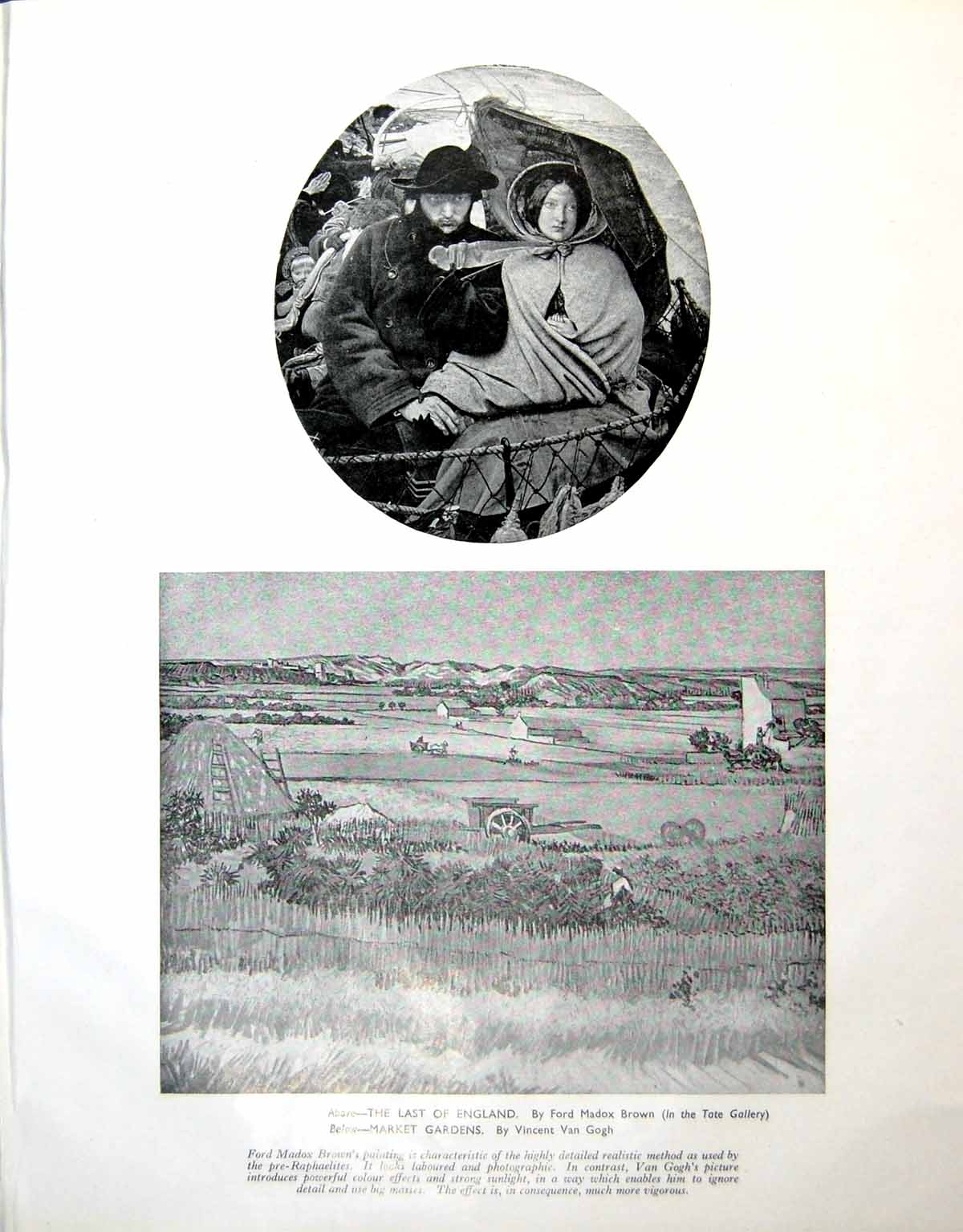Antique Print Last England Fm Brown Market Gardens Van Gogh Pissarro 1946 20th