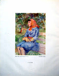 Antique Old Print In The Park Stanley Grayson Lady Bench Molly Portrait 1946