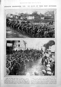 Old Vintage Print Germans Abandoning Vise Belgium Retreating Troops 1918 20th