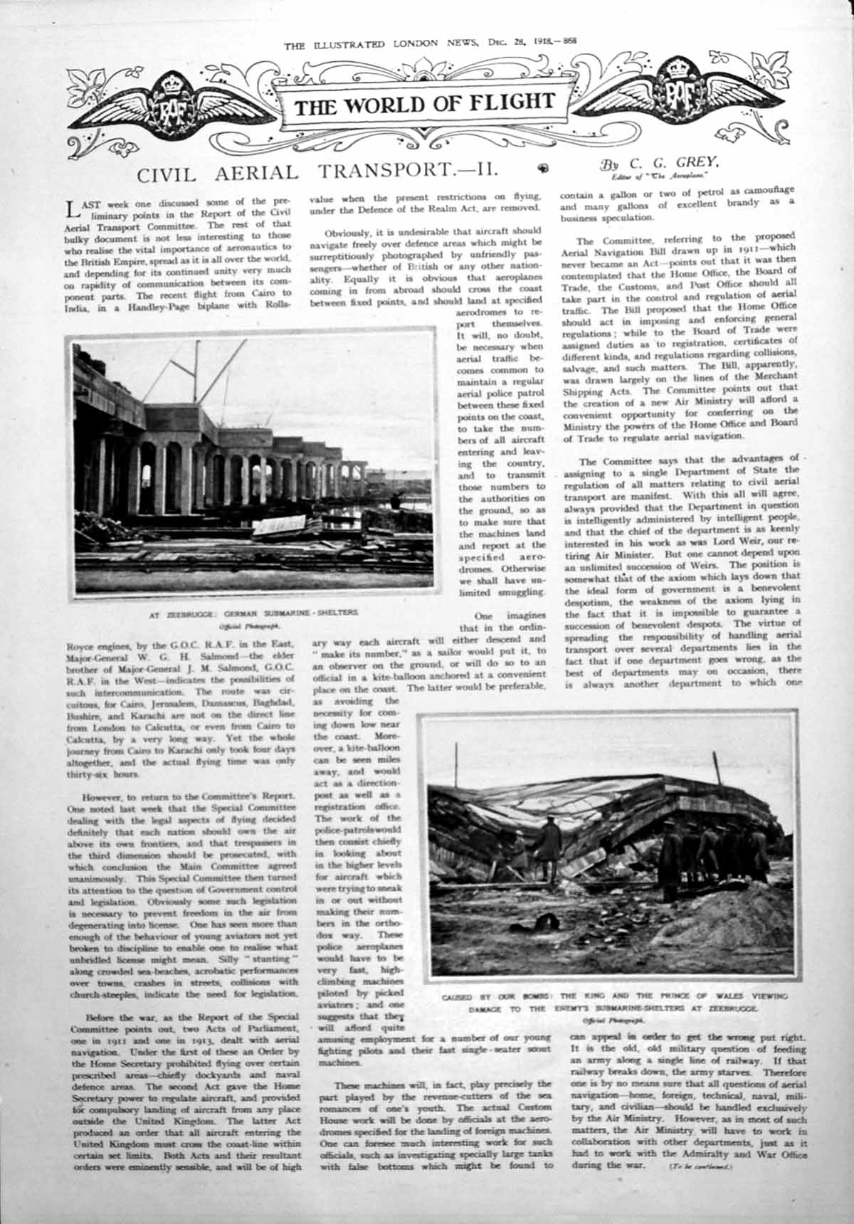 Antique Print Zeebrugge German Submarine Shelters British Bomb Damage 1918 20th