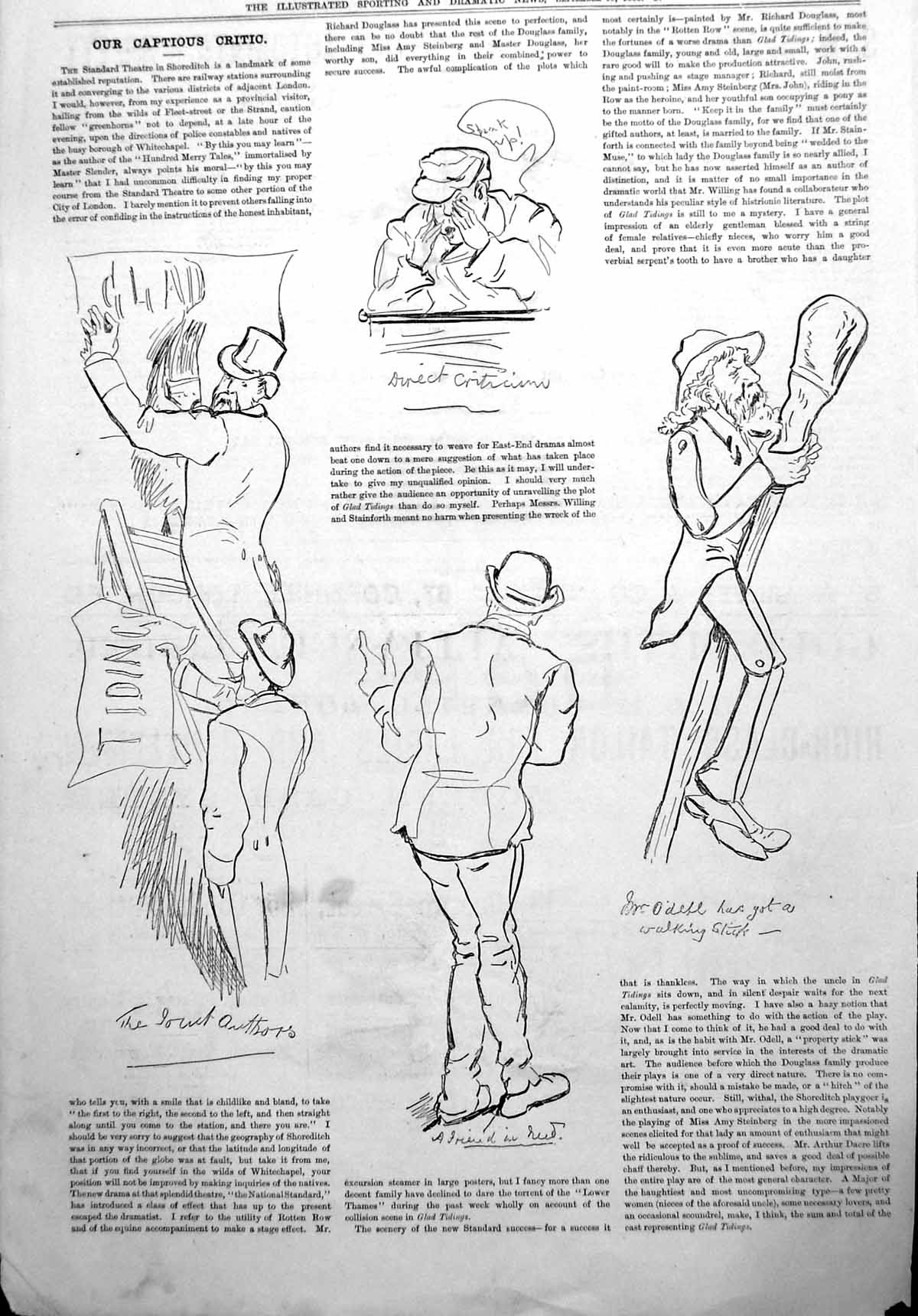 Old Captious Critic Sketches Theatre Doncaster Cup Dore Tailor 1883Victorian