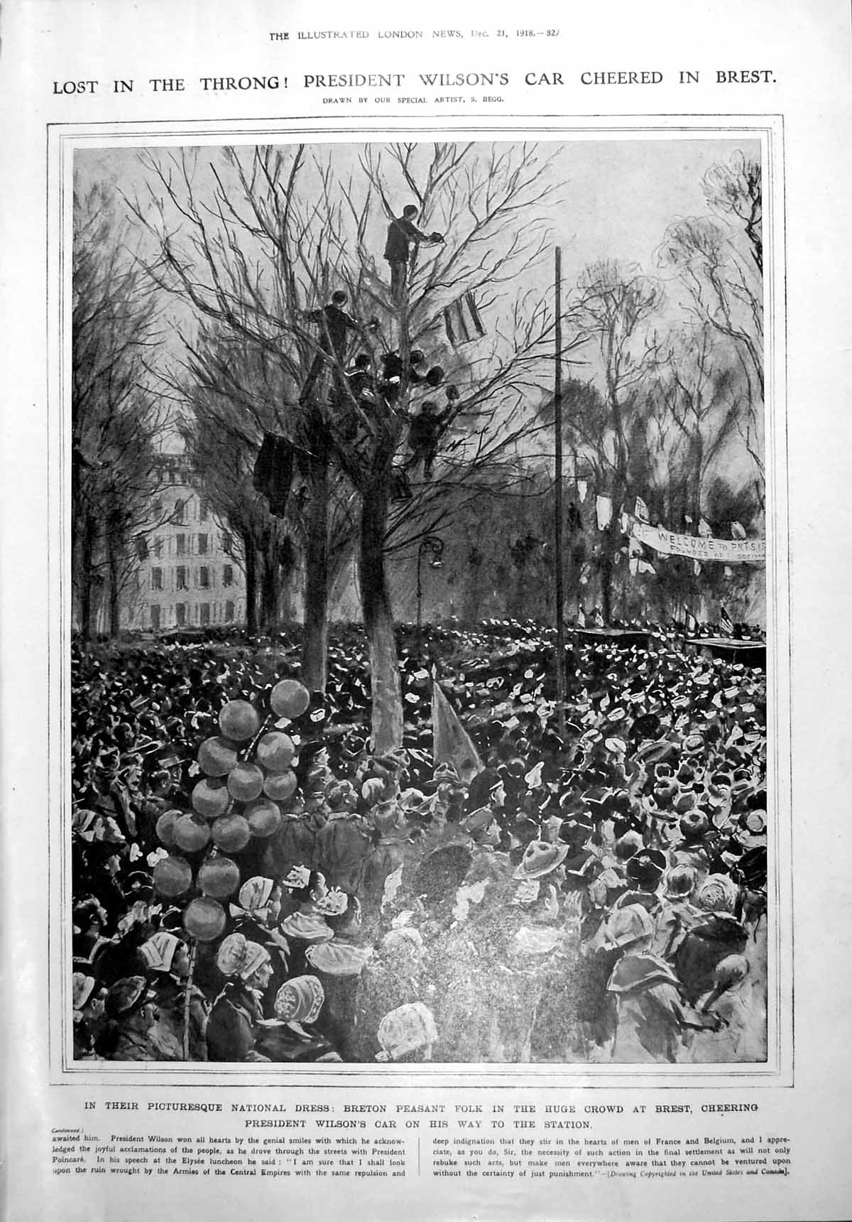 Old President Wilson'S Car Brest Crowds German Retreat Belgium 1918 20th