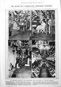 Old Print Inside British Submarine Cease Firing Mons-Charleroi Road 1918 20th