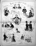 Old Print Hints Against Matrimony A Bachelor'S Consolation Sketches 1877 19th