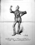 Old Antique Print Mr Charles Collette As Plantagenet Smith Theatre 1875 19th