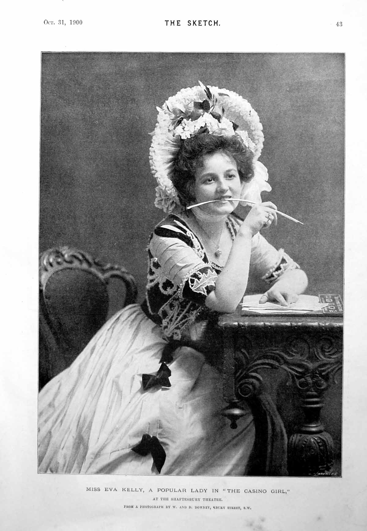 Old Miss Eva Kelly In Casino Girl Cunard Liner Aurania Civ'S Back 1900 0 20th