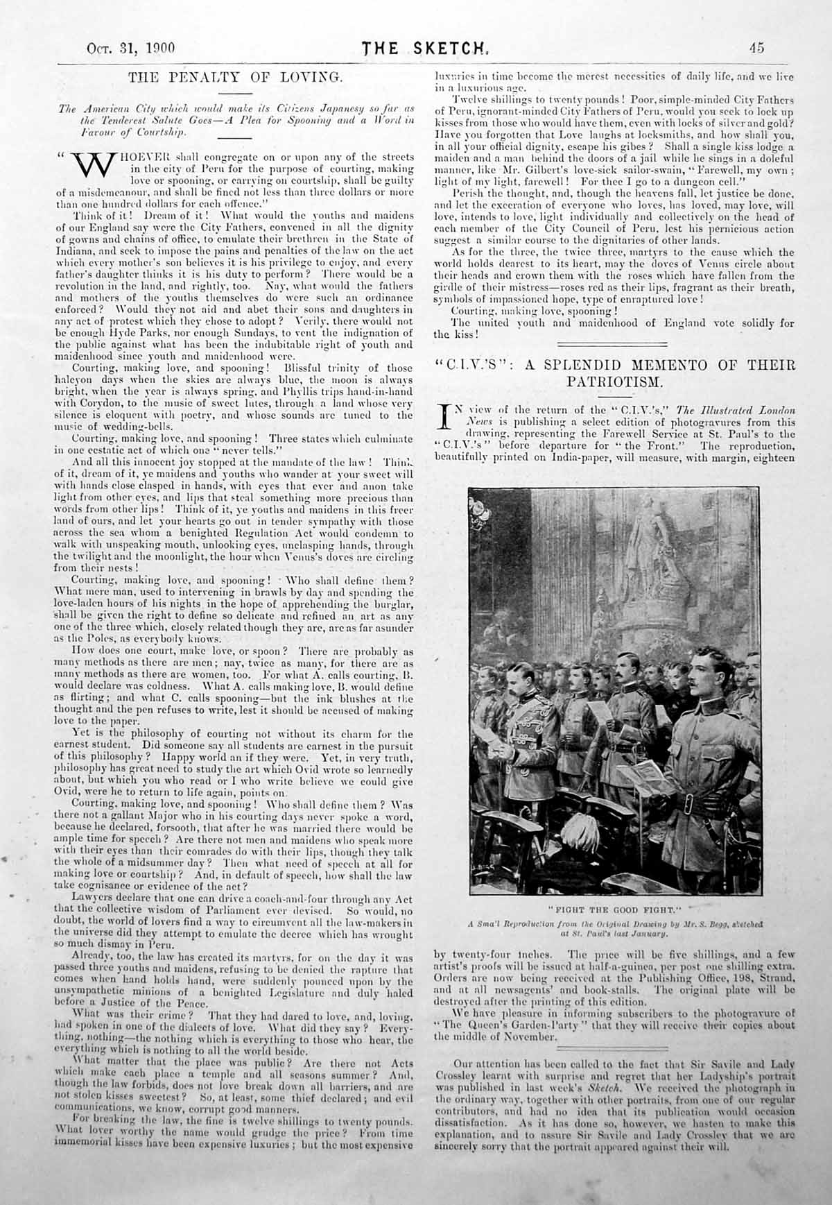 Antique Old Print Fight The Good Fight Small Reproduction Drawing S Begg 1900