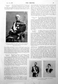 Old Print King Sweden Norway Crown Prince Princess Henry Elizabeth 1900 0 20th