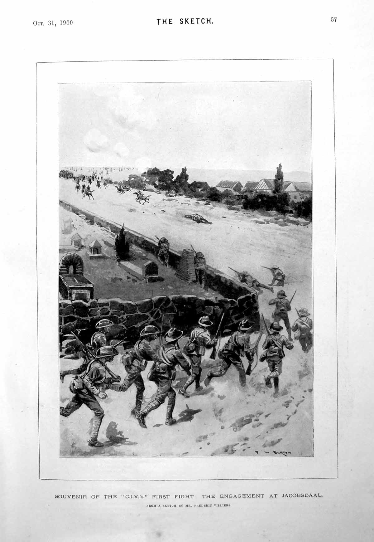 Antique Print Civ'S First Fight Engagement Jacobsdaal Escorting Boers 1900 0