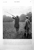 Old Print Captain Machell Shoots Wild Duck Kennettt Estate Newmarket 1900 20th