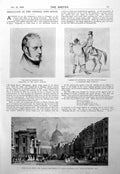 Original Old Antique Print Sir Rowland Hill Post Office W Emery C Maude 1900 0