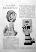 Antique Print Ladies Page Satin Ermine Frock Sealskin Opera Cloak Fox 1900 0