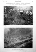 Antique Print C.I.V. Procession London Home-Coming Flags Sims Reeves 1900 20th