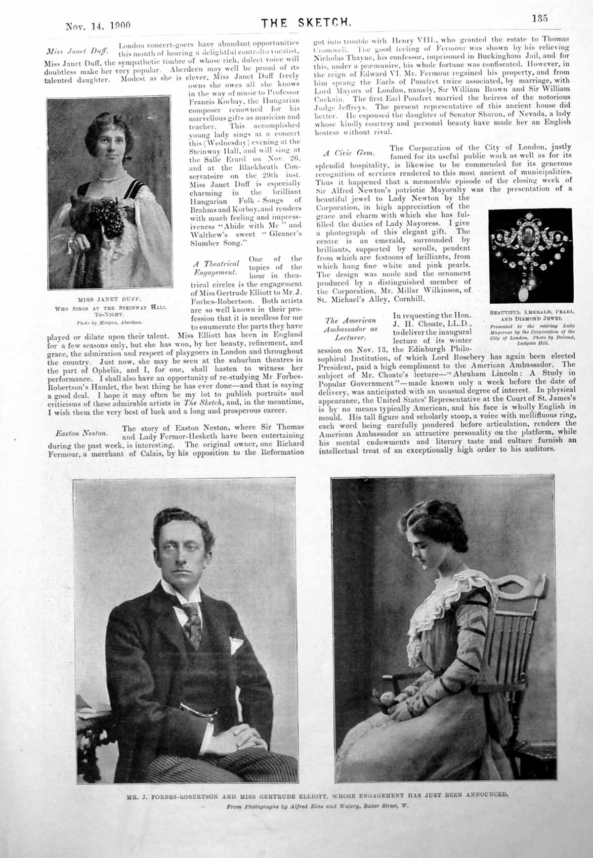 Old Janet Duff J Forbes-Robertson G Elliott Tom Browne Sketches 1900Victorian