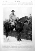 Old Print H.R.H. Prince Wales On Favourite Pony Huntsman'S Wedding 1900 20th