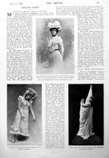Old Antique Print Miss Evelyn Millard Charlotte Wiehe La Loie Fuller 1900 20th