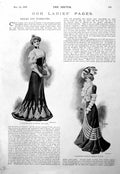 Old Ladies Page Picture Gown Velvet Lace New Parisian Jewellery 1900Victorian