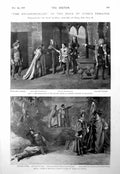 Antique Old Print Swashbuckler Play Duke York Scenes New Mayors London 1900