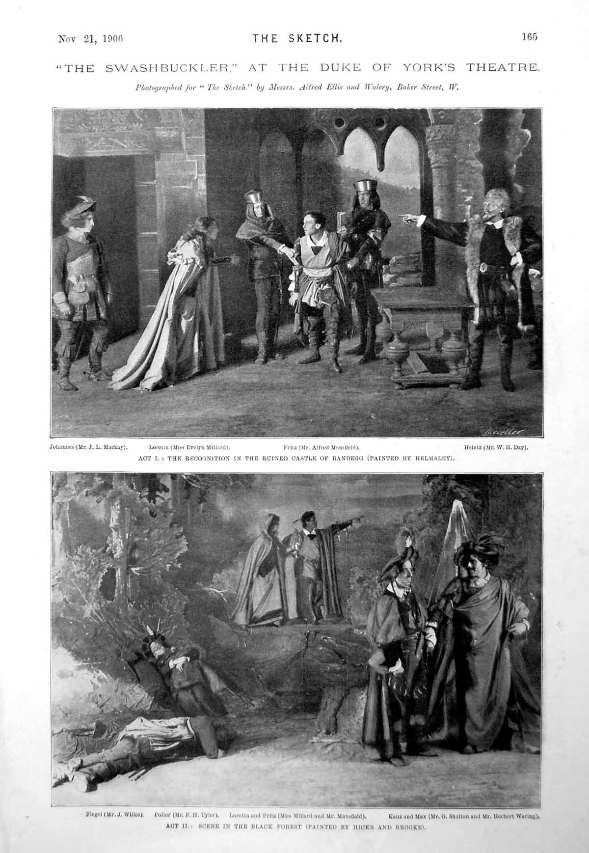 Antique Old Print Swashbuckler Play Duke York Scenes New Mayors London 1900