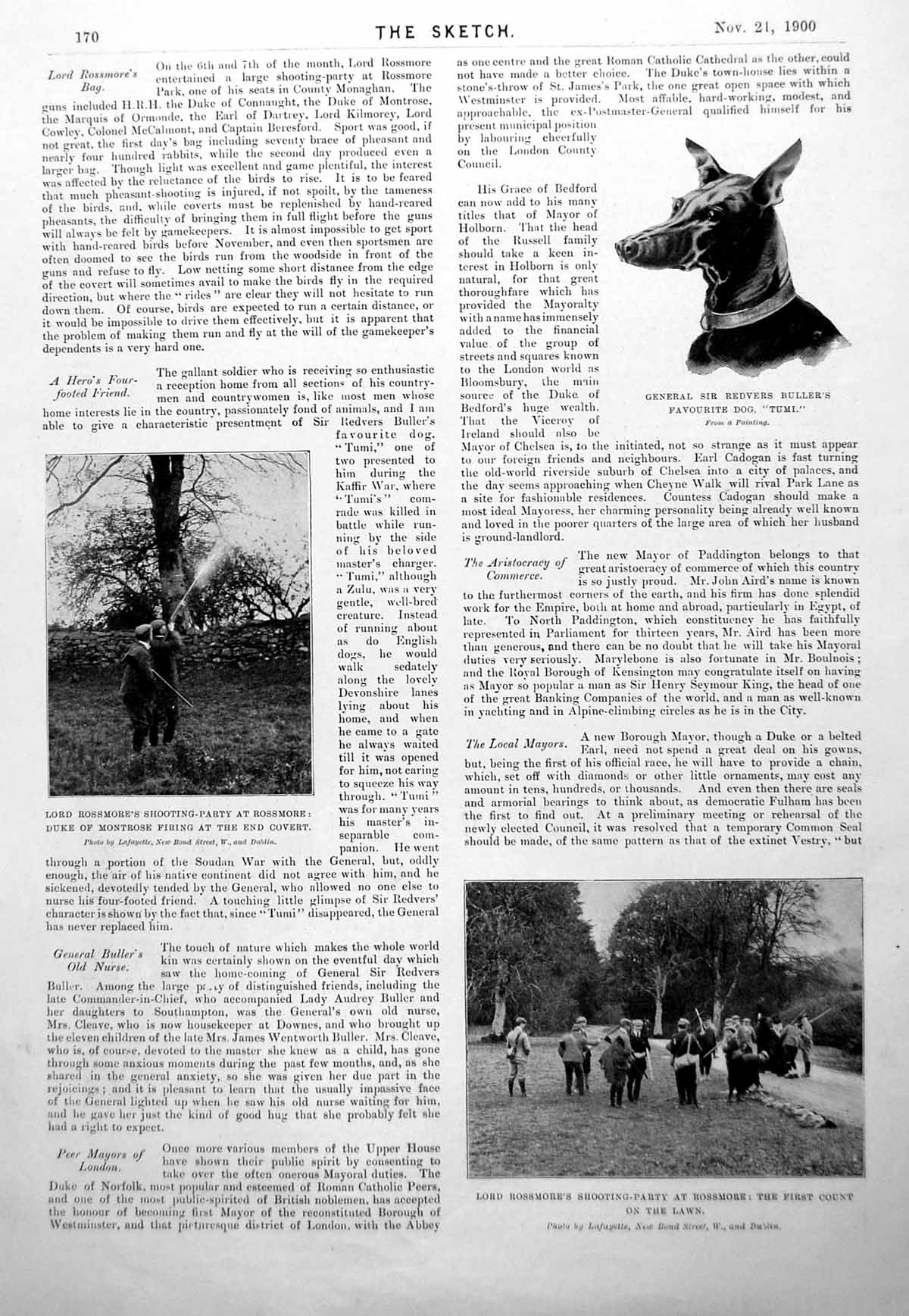 Antique Old Print Lord Rossmore'S Shooting Party Rossmore Duke Montrose 1900