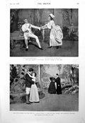 Old Print John Drew Ida Conquest Annie Russell Mr Bumbles New Suit 1900 20th