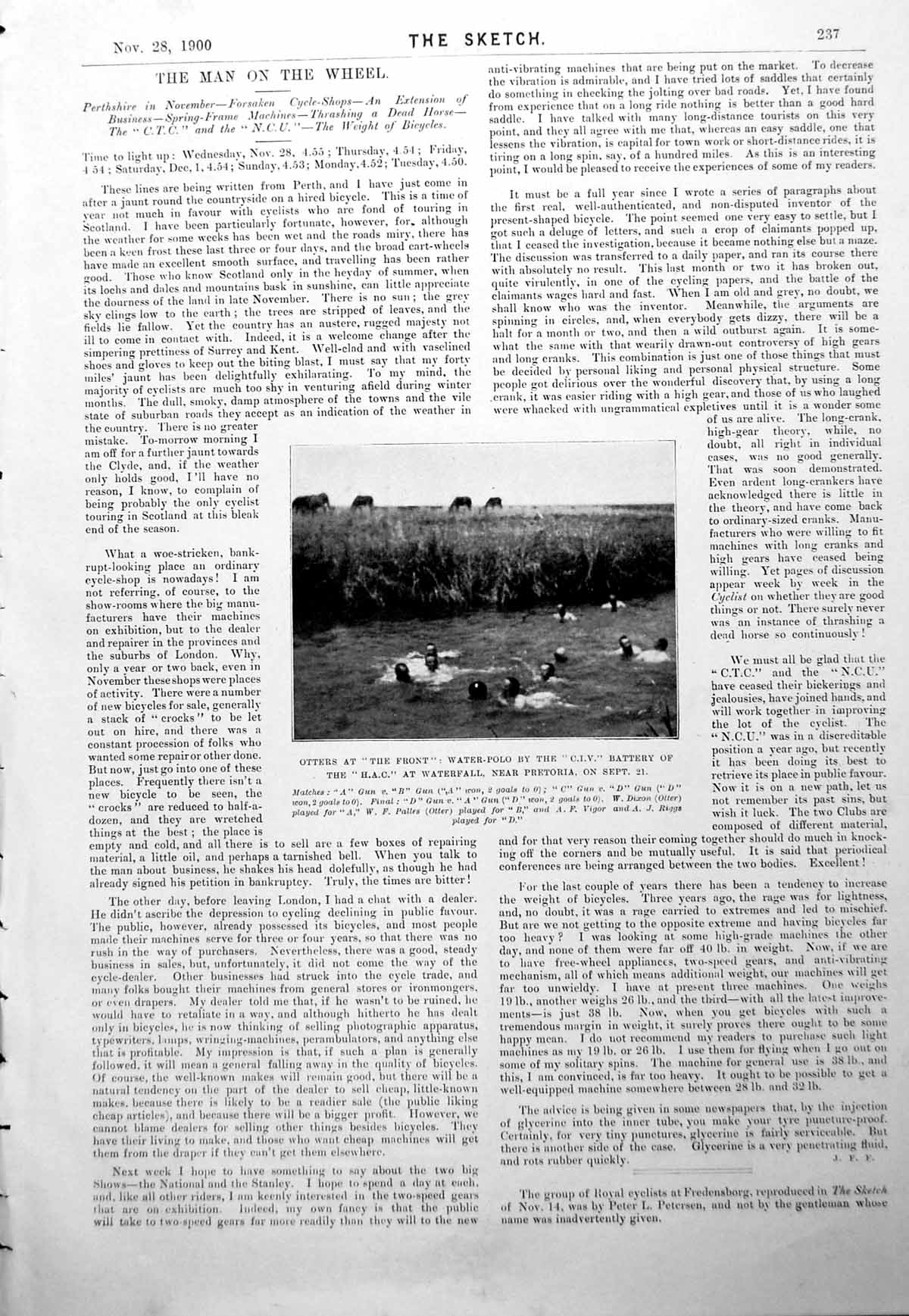 Old C.I.V. Water Polo Near Pretoria Jh Bisdee Mounted Boer War 1900Victorian