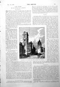 Old Antique Print Churches St. Bartholemew And St.Benet Fink London 1900 20th
