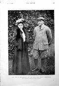 Original Old Antique Print Duke Manchester Bride Miss Helena Zimmerman 1900
