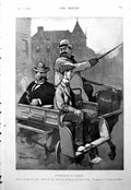 Antique Old Print Tom Browne Ireland Man Being Shown Round Horse Cart 1900 20th