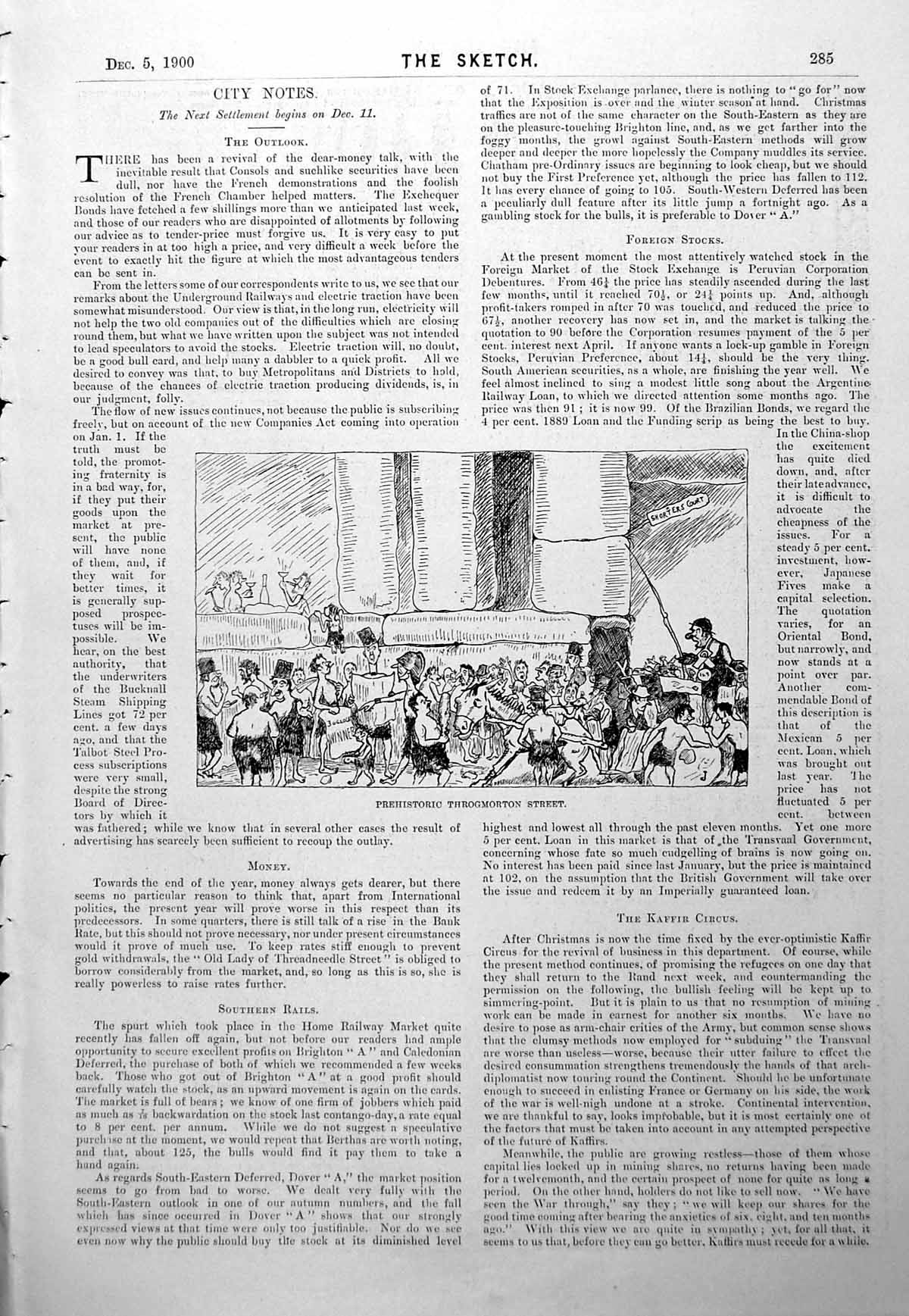 Old Antique Print Prehistoric Throgmorton StreetO'Clock Winners 1900