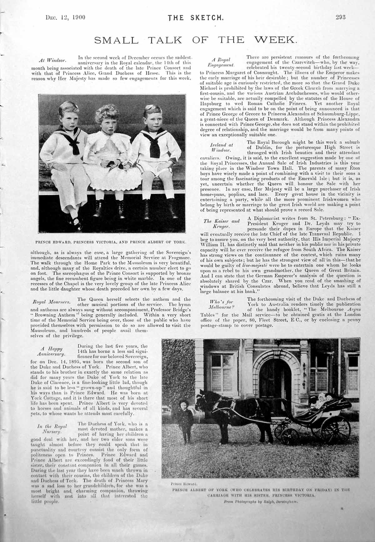 Old Prince Edward Albert Princess Victoria Roberts York Cottage 1900Victorian