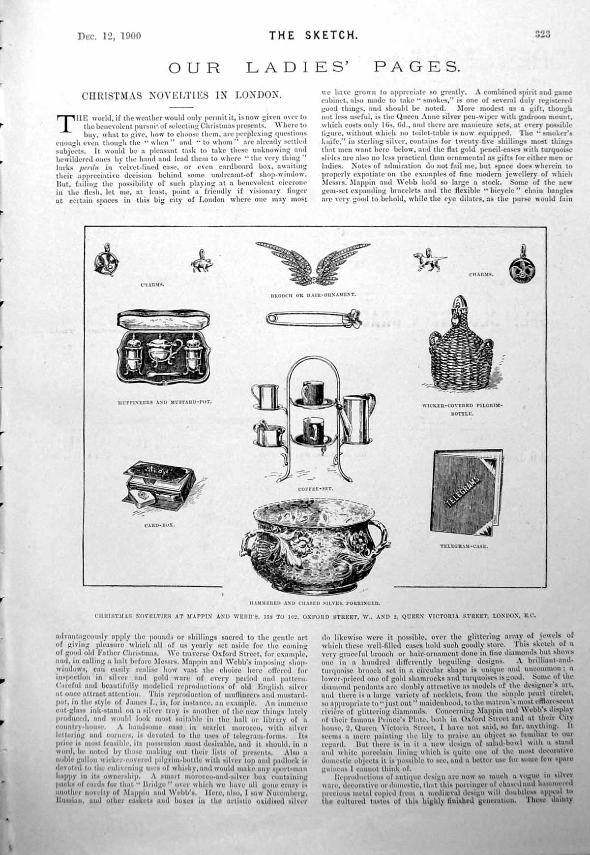 Old Ladies Page Silver Christmas Novelties Rhine Violet Jewellery 1900 20th