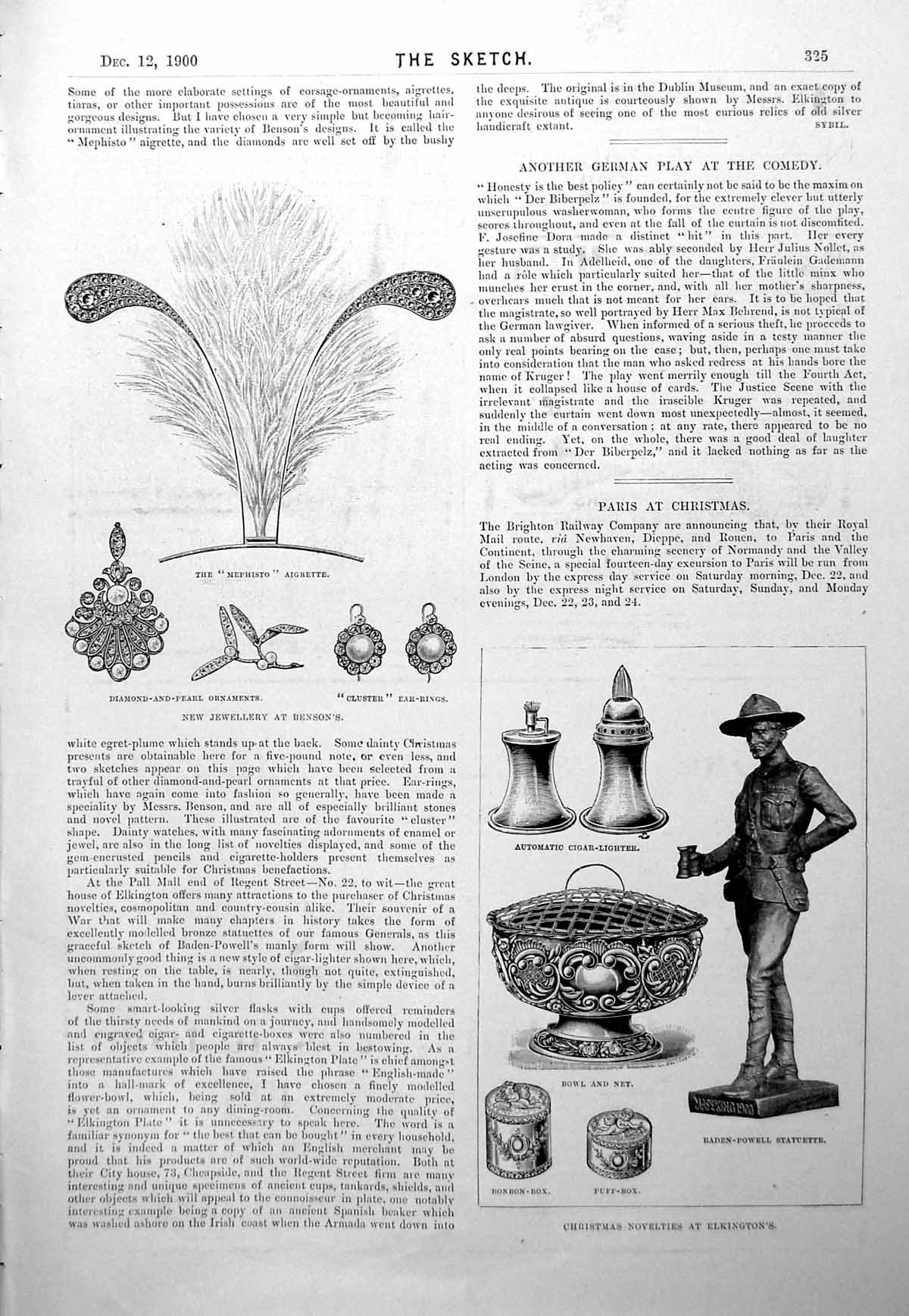 Antique Print New Jewellery Bensons Christmas Novelties Grocer'S Hall 1900