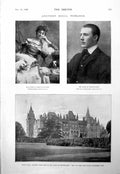 Old Print Shelah Cornwallis-West Duke Westminster Eaton Hall Chester 1900 20th