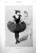 Old Print Finishing Touches Julius M Price Ballet Dancer Black Tutu 1900 20th