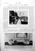 Antique Old Print Royal Kitchen Windsor Castle Sideboard Tree Christmas 1900