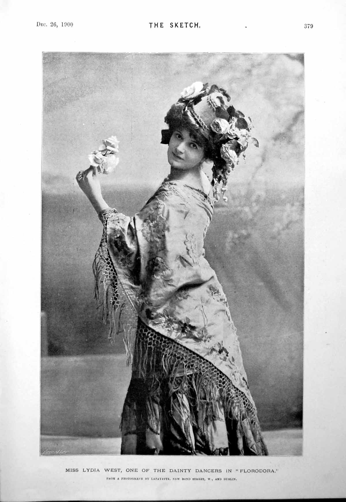 Old Antique Print Lydia West Dancer Florodora Nine Pantomime Ladies 1900 20th
